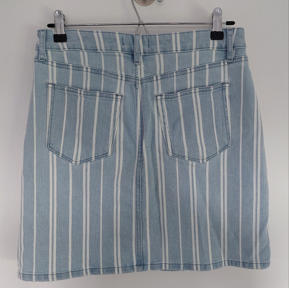 Loft Striped Jean Skirt - Picture 2 of 9